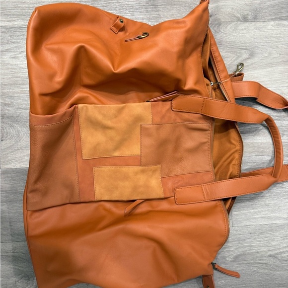 Universal Thread Patchwork Travel Bag - Orange and Tan - Picture 3 of 16